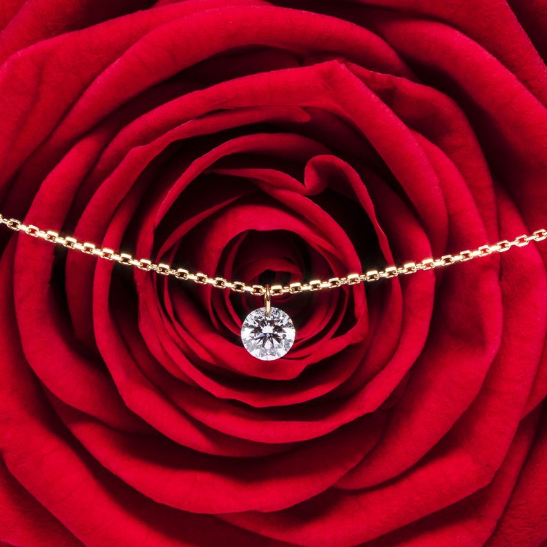 Collier La Brune et la Blonde rose
